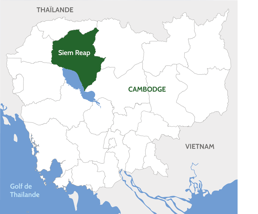 carte du Cambodge et de la province de Siem Reap