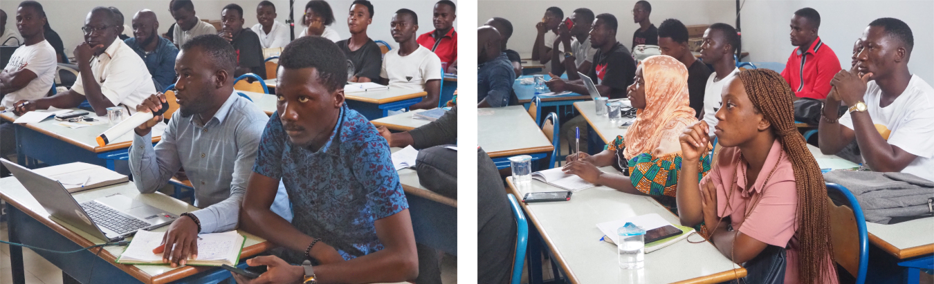 Etudiants pendant les projections et participants aux débats