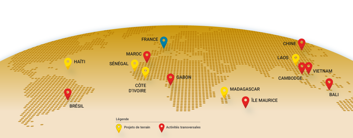 Mappe monde des pays du programme Agriter